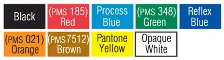 Standard PMS Label Colors
