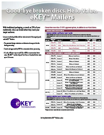 eKEY Disc Mailers Preview