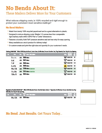 No Bend Mailers Preview