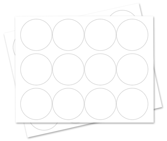 Picture of 2-1/2 - 12 UP WHITE LASER LABEL Sheet