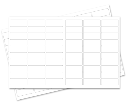 Picture of 2 X 1 WHITE SEMI-GLOSS LASER LABEL Sheet - 80 UP