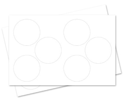 Picture of 4-1/"  WHITE SEMI-GLOSS LASER LABEL Sheet-CIRCLES  6 UP