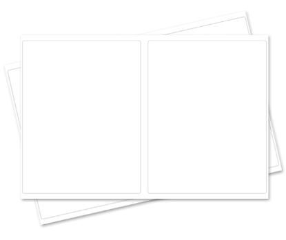 Picture of 8 X 10-3/8 WHITE LASER LABEL Sheet- 1 FACE SLIT -2UP